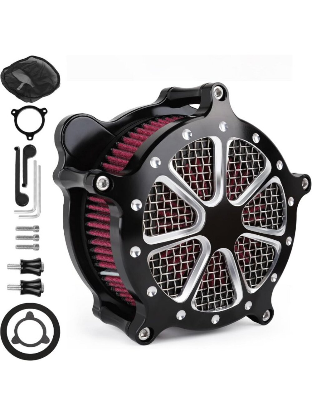 High-Flow Air Intake Filter Kit for Harley Touring, Softail, Road Glide, 2017